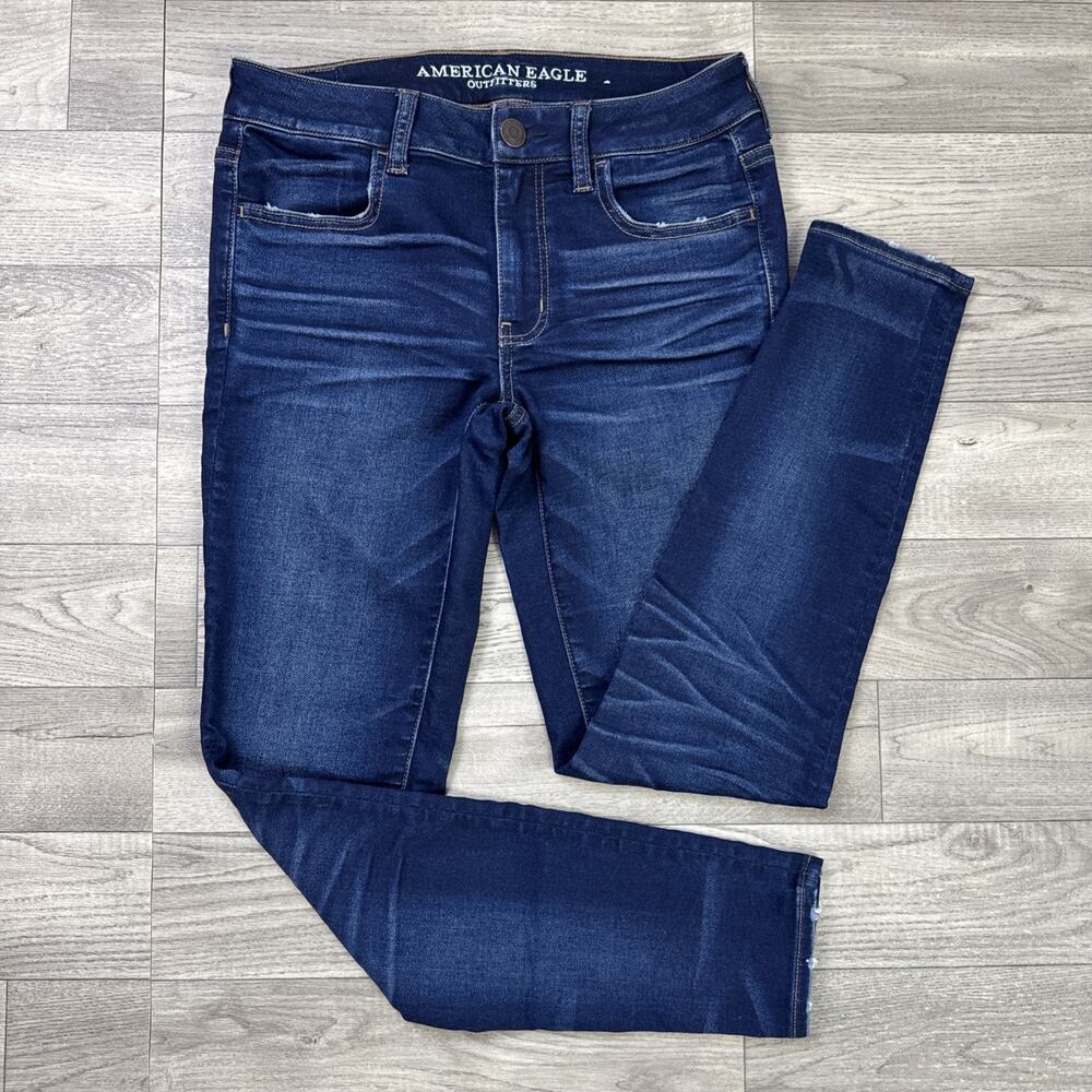 American Eagle Jegging Skinny Denim Jeans Mid Rise Dark Wash sz 6